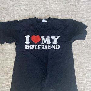 Black 'I Love My Boyfriend' T-Shirt
